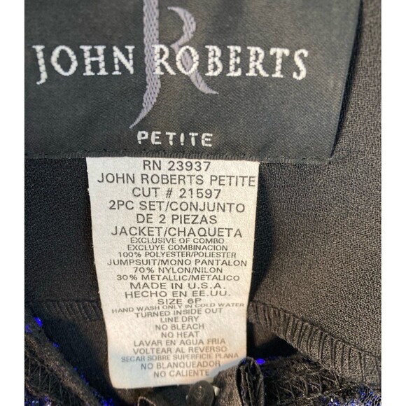 John Roberts Vintage Sequin Jumpsuit 6P New with Tags sleeveless with jacket - Picture 4 of 9